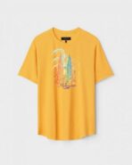 Yellow Unisex Polyster Regular Fit Printed Round Neck T-Shirt