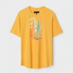 Yellow Unisex Polyster Regular Fit Printed Round Neck T-Shirt