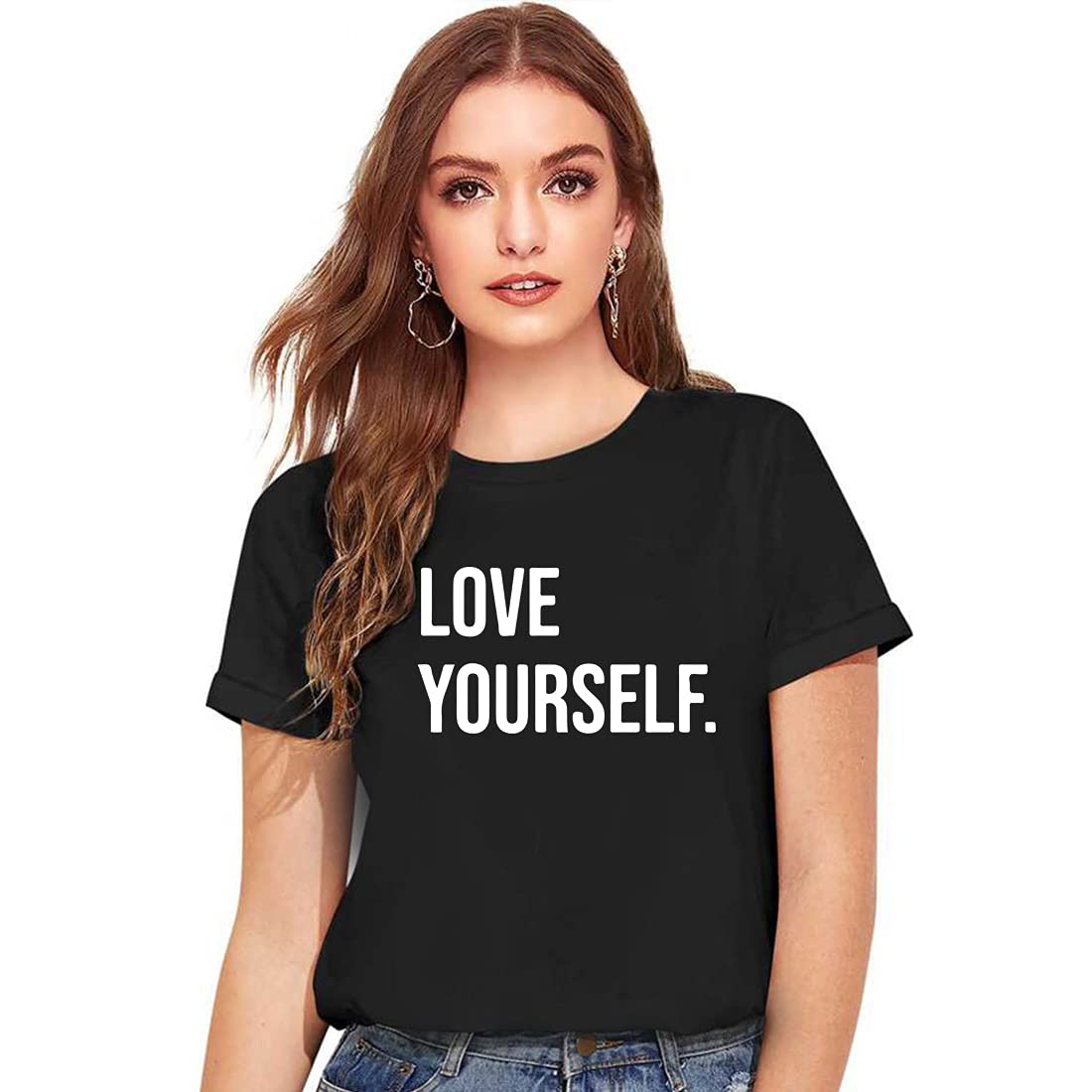img-13-1.jpg Cotton Regular Fit Printed Round Neck T-Shirt For Women - Image 1