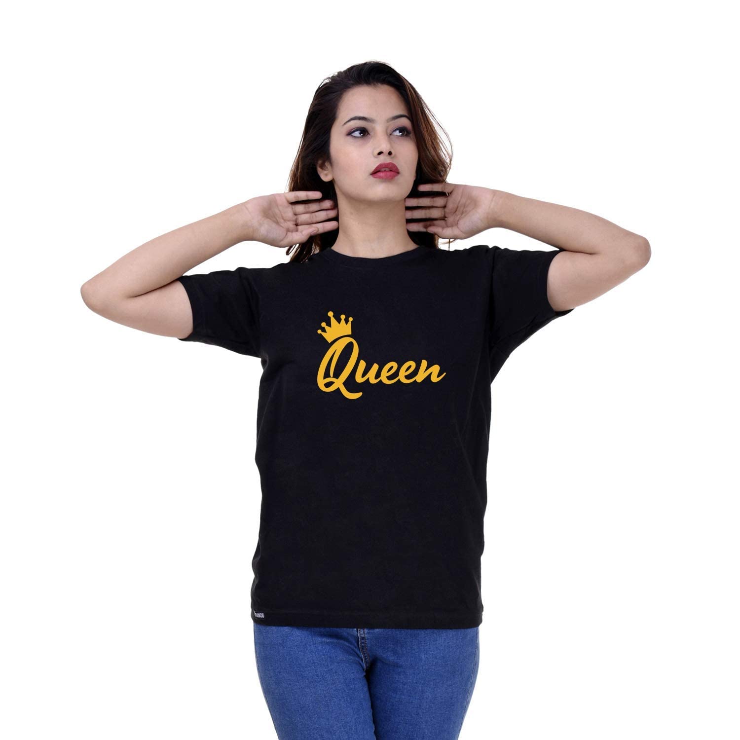 img-44-1.jpg Cotton Regular Fit Printed Round Neck T-Shirt For Women - Image 1