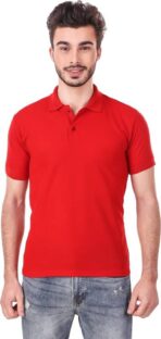 One-H Men's Polo Neck Short Sleeve Casual Tshirt Combo of Red, Maroon, Orange colors (Pack of 3) - Image 4
