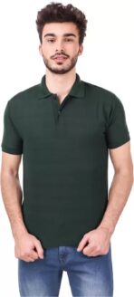 One-H Men's Polo Neck Short Sleeve Casual Tshirt Green color (Pack of 1)