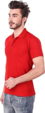 One-H Men's Polo Neck Short Sleeve Casual Tshirt Red color (Pack of 1) - Image 4